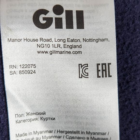 GILL MARINE Jacket Womens Size 6 Blue Full Zip Knit Fleece Zip Pockets - Picture 9 of 12